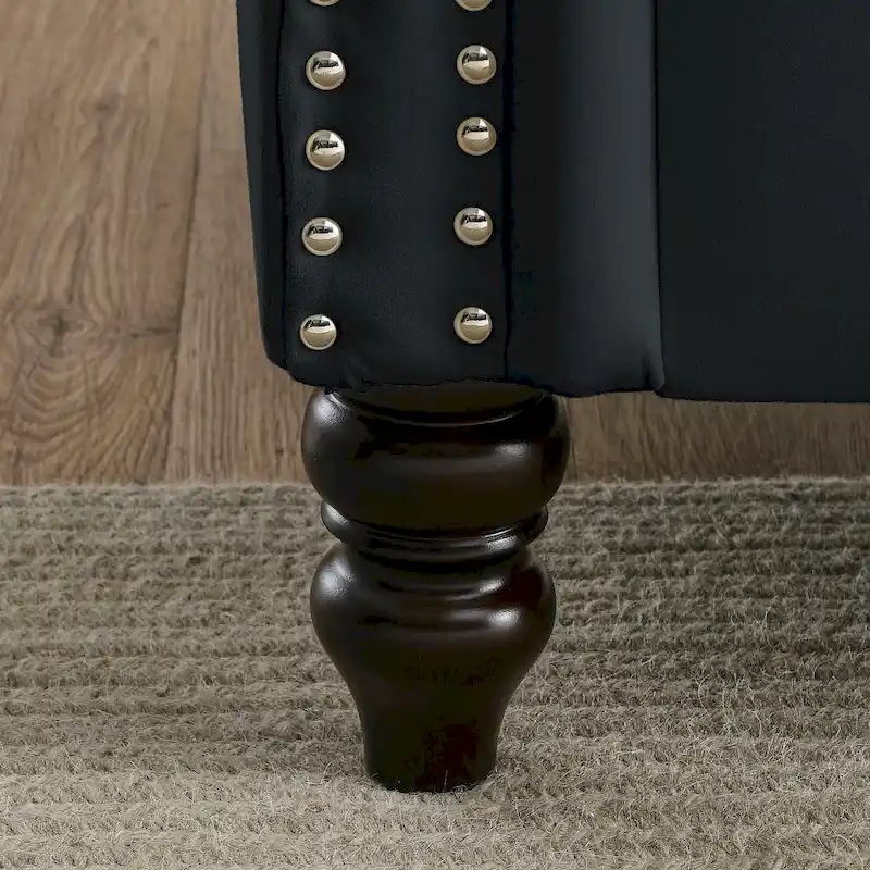 2-Pieces 6-Seat Velvet Chesterfield Sofa Set (Two 3-Seaters) with Tufted Back & Nailhead Trim