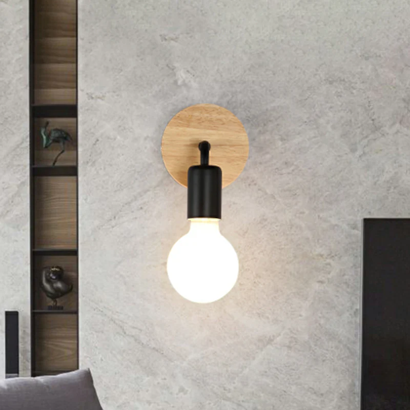 Modern LED Bathroom Vanity Light Wooden Wall Fixture