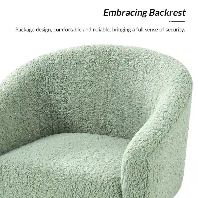 Modern Boucle Armchair with Solid Wood Legs, Set of 2