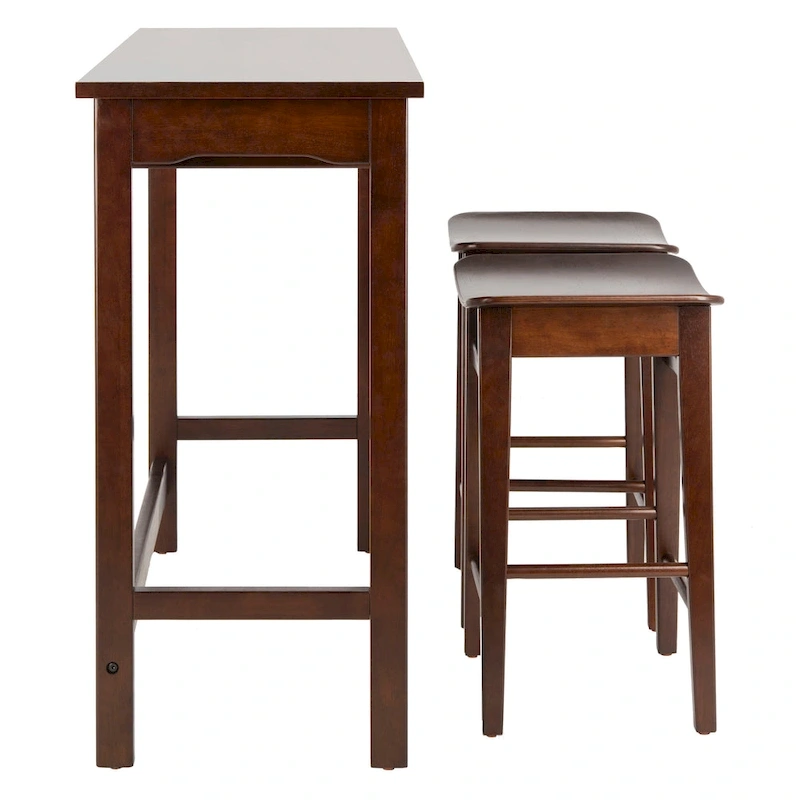 SAFAVIEH Neoma 3 Piece Pub Set - White Oak - 42.1 x 17.7 x 36.2 - 42Wx18Dx36H