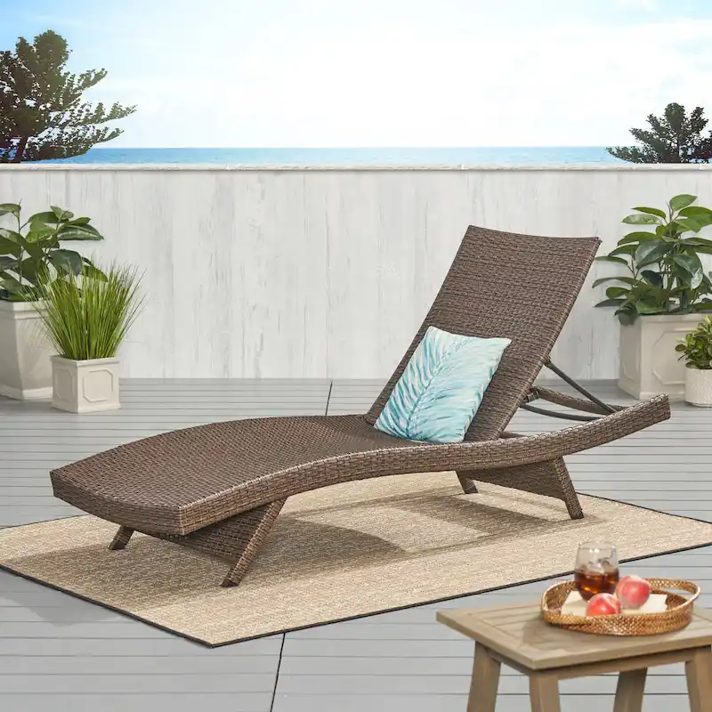 Thira Outdoor Wicker Chaise Lounge Chair by Christopher Knight Home - 79.25 W x 28 D x 15.50 H