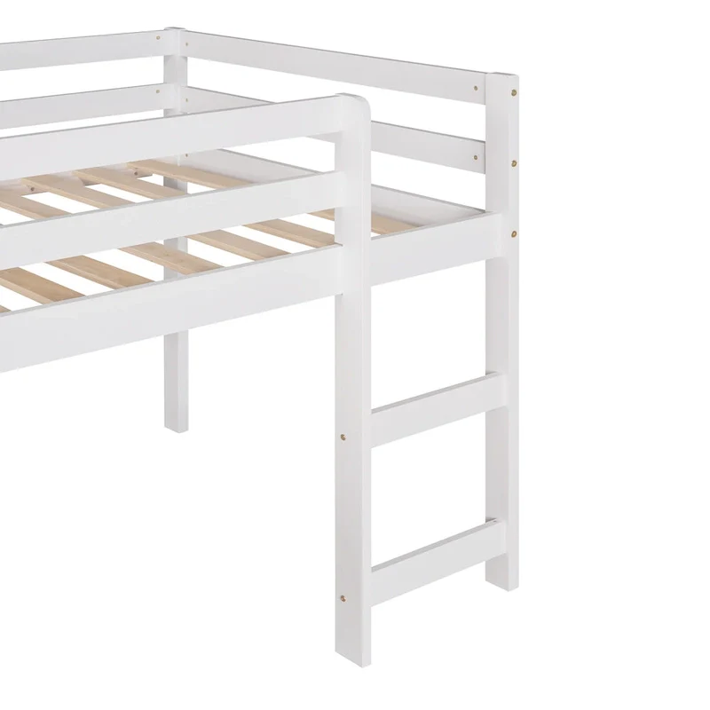 Twin Solid Wood Loft Bed with Fun Slide Feature
