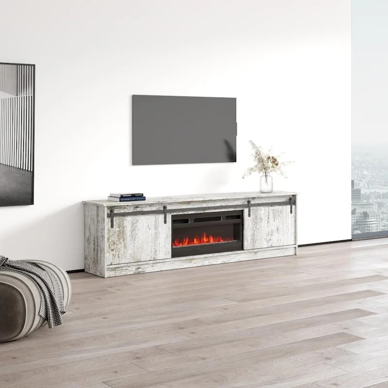 TV Stand with Electric Fireplace - Fits up to 85