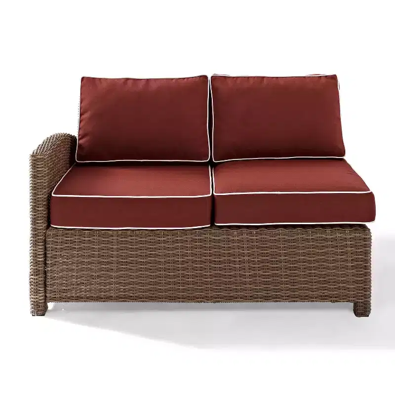 Bradenton Steel Outdoor Left Side Sectional Sangria/Weathered Brown - Crosley