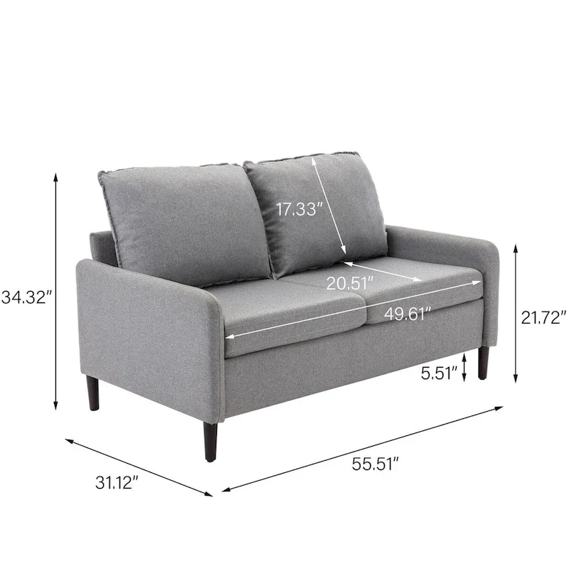 Living Room Loveseat Linen Sofa