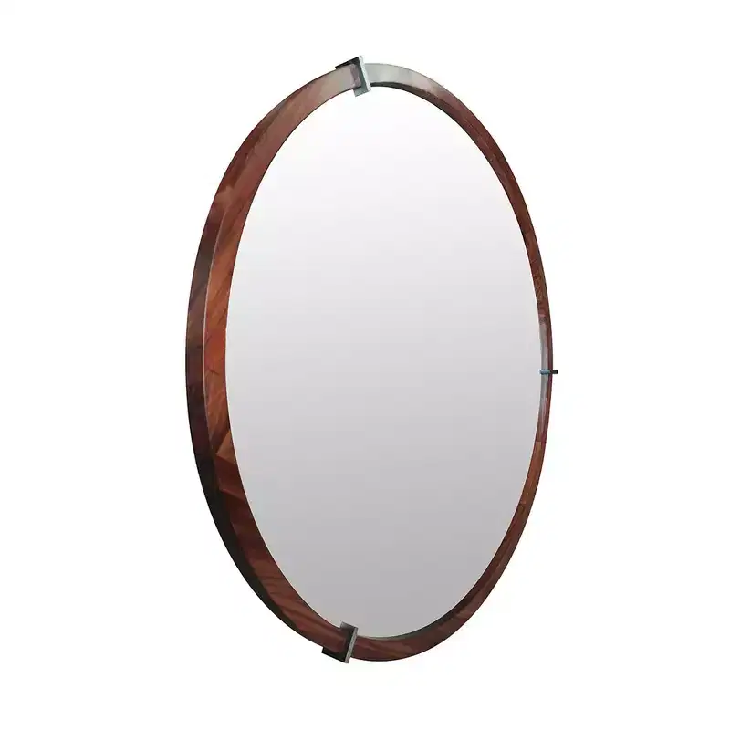 JTH LUXE Hausen 31.5 Mid-Century Modern Round Accent Wall Mirror