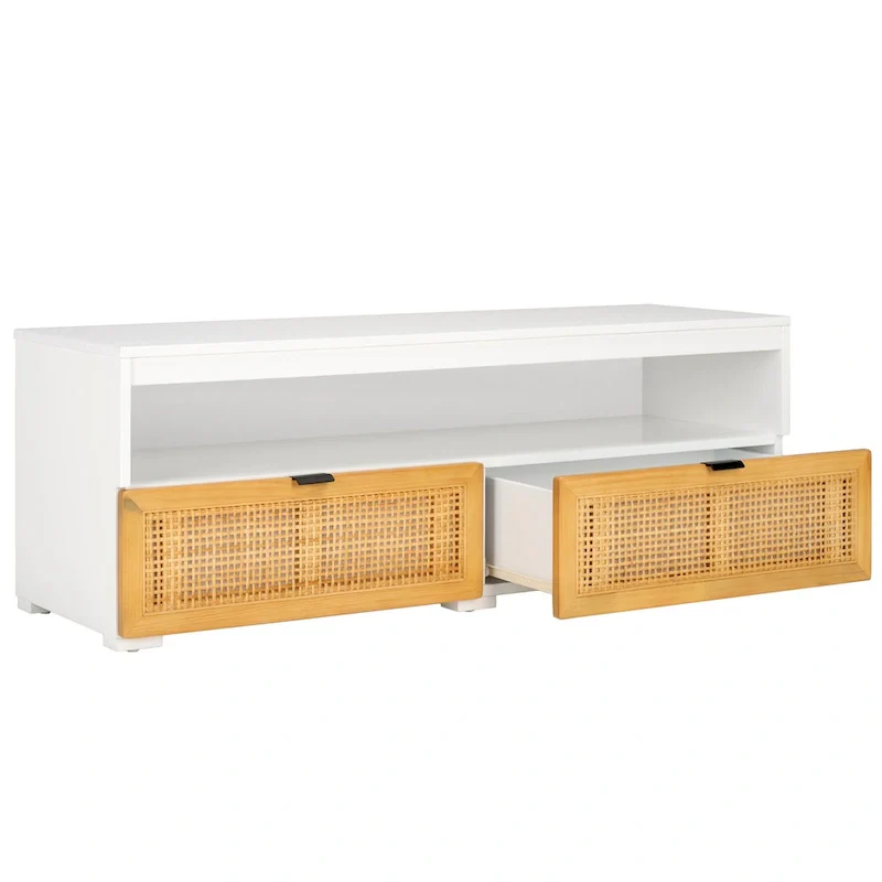 2-Drawer 1-Shelf Entertainment Media Stand, Fits Up To 55