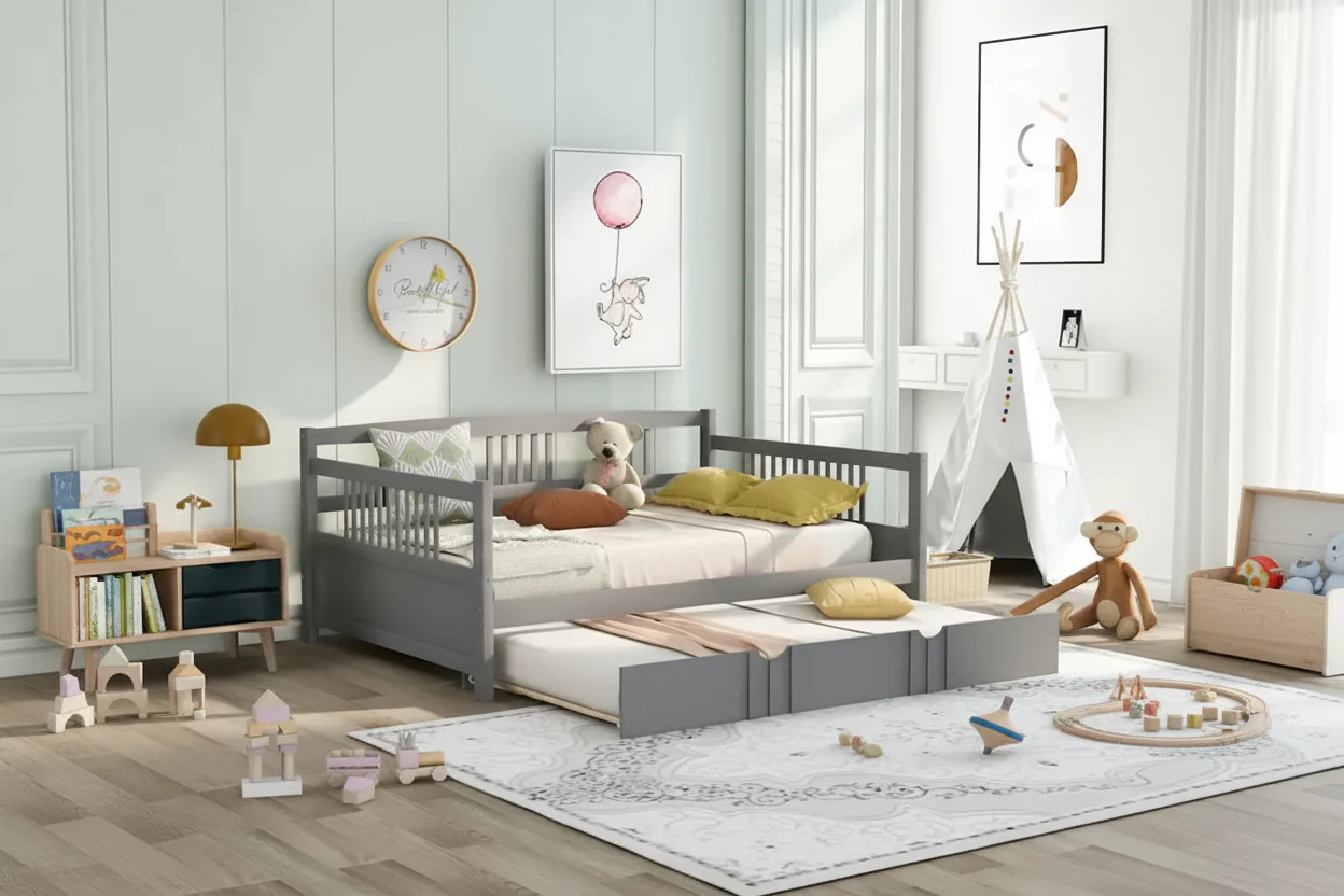 Full Size Daybed Frame with Twin Size Trundle