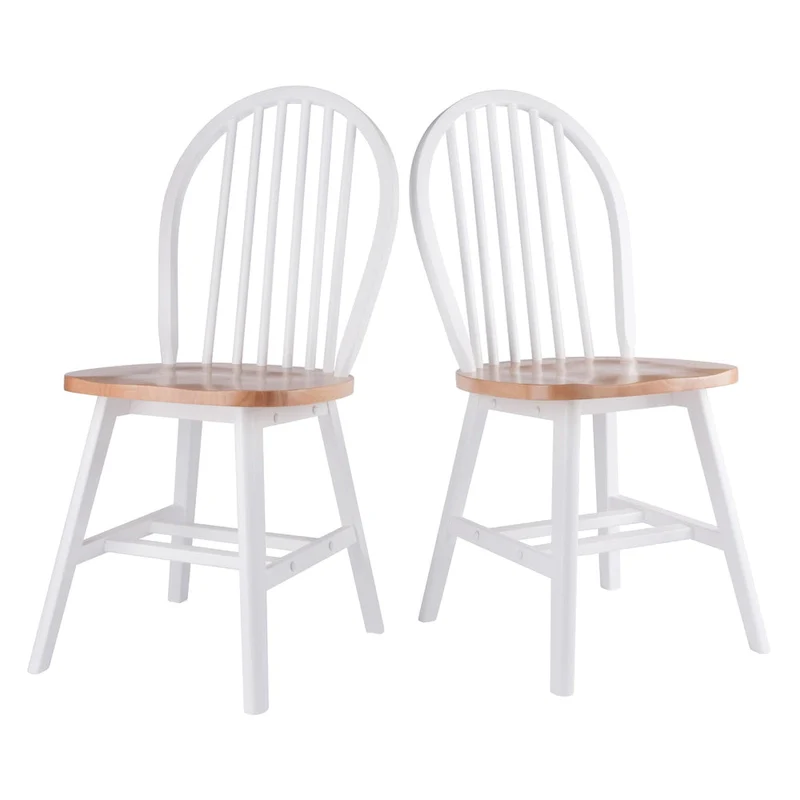 Windsor 2-Pc Chair Set, Natural and White