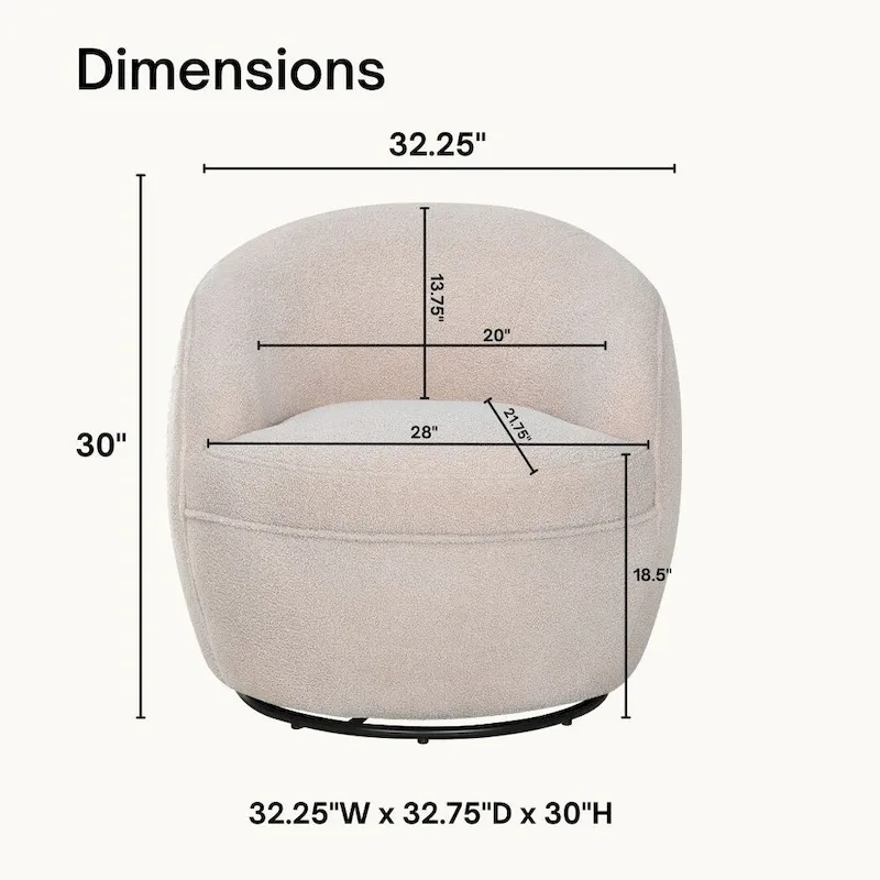 Galleria 360 Swivel Teddy Sherpa Fabric Barrel Chair