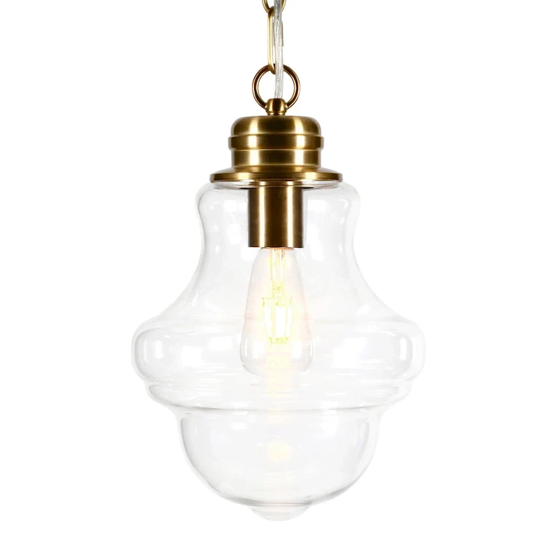 Annie Brass and Clear Glass Pendant - Brass/Clear