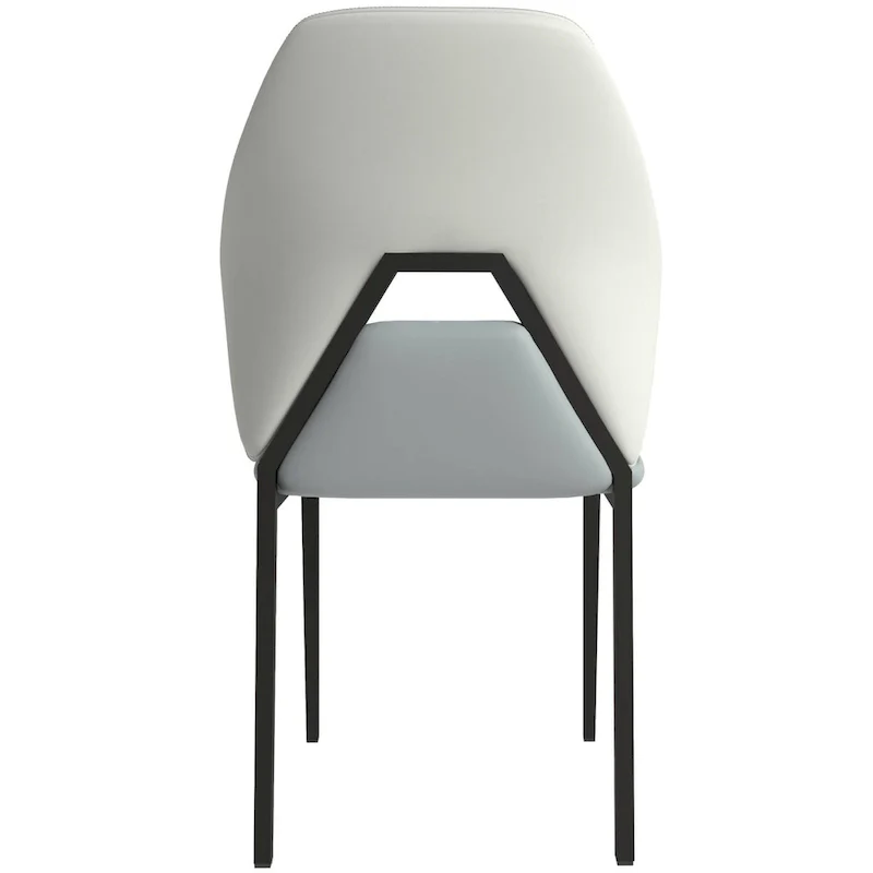 PU Leather Dining Chair – Brown/Grey/Blue Grey/Green Blue/White, Iron Legs, Single
