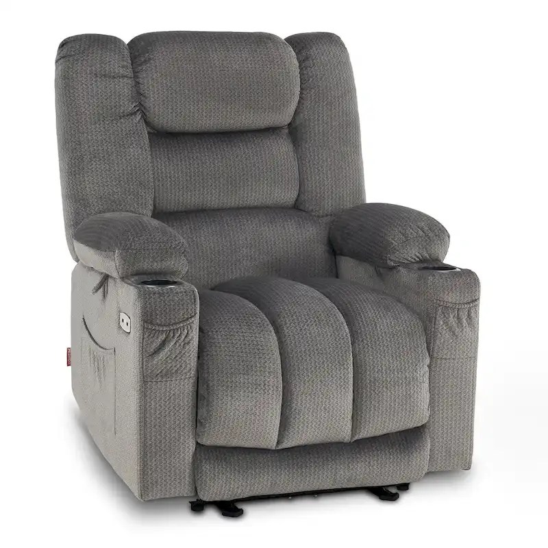Electric Power Recliner Chair with Heat and Massage, Fabric 6079/PR670
