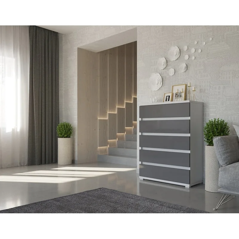 5-Drawer Dresser with Laminated Chipboard Construction