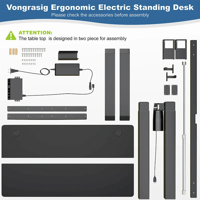 Futzca Height Adjustable Electric Standing Desk Sit Stand Computer Stand up Desk with Splice Board