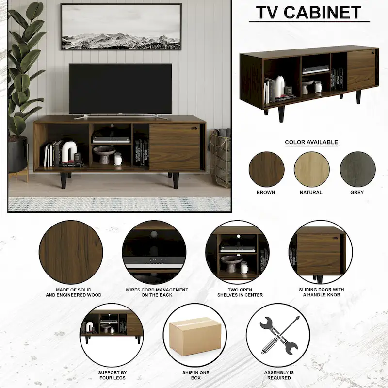Mid-Century Modern TV Stand Console