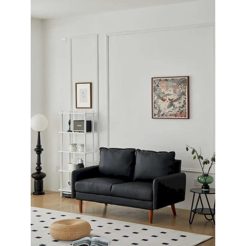 Faux leather 58 Square Arm Loveseat
