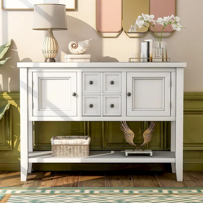 Buffet Sideboard Console Table with Bottom Shelf