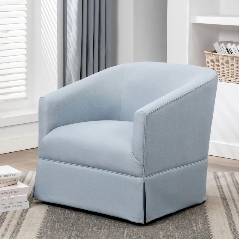 Elayne Skirted Fabric Swivel Accent Chair by Greyson Living