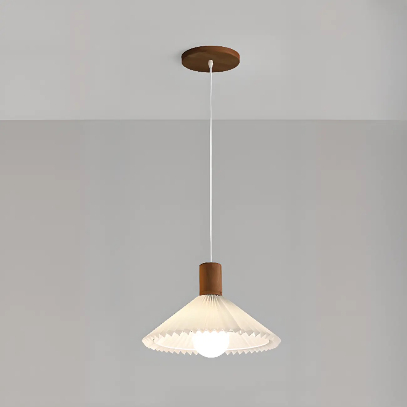 Modern Beige Pleated Pendant Light for Dining Room