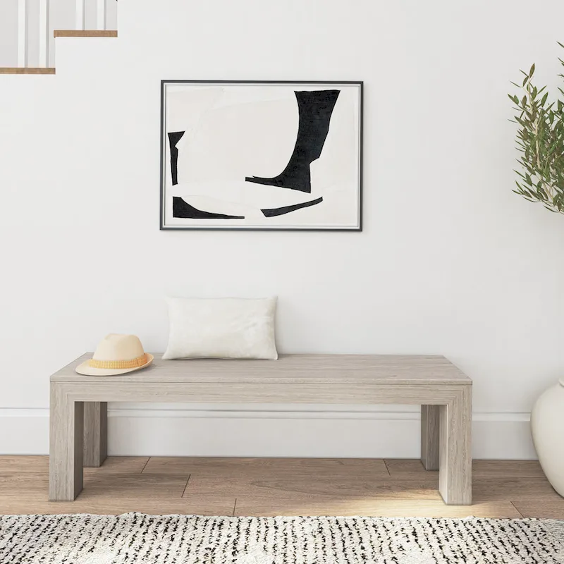 Plank and Beam Solid Wood Modern Dining Bench - 61