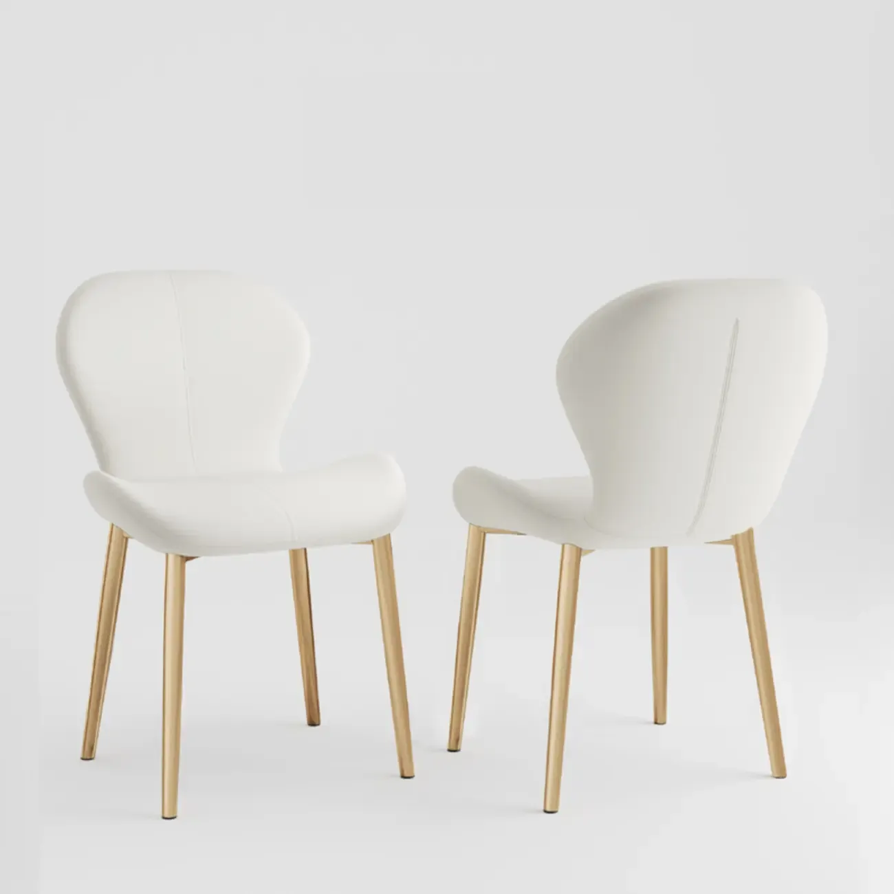 Modern Wingback Faux Leather Upholstered Dining Chair