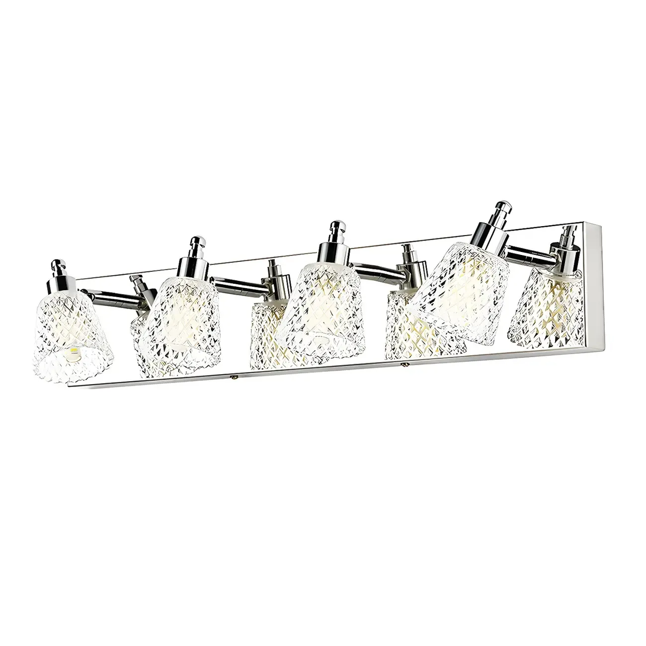 3-Light Modern Clear Glass Silver Bathroom Vanity Light