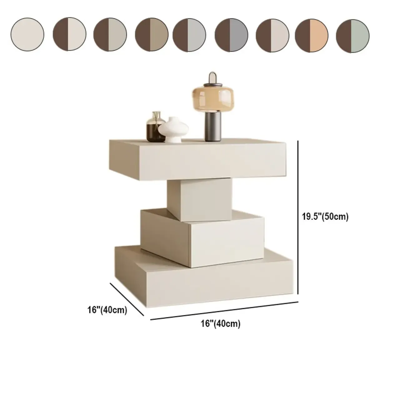 Narrow 4 Drawers Leather Top Walnut Nightstand