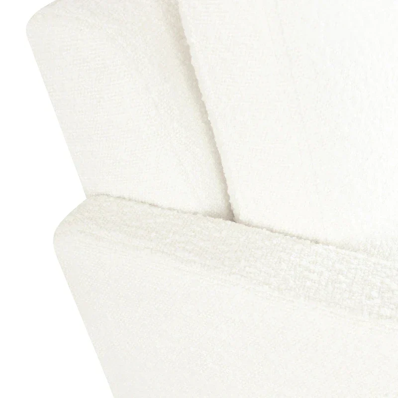 Wood Frame Accent Chair - Cream Boucle - Single Seater
