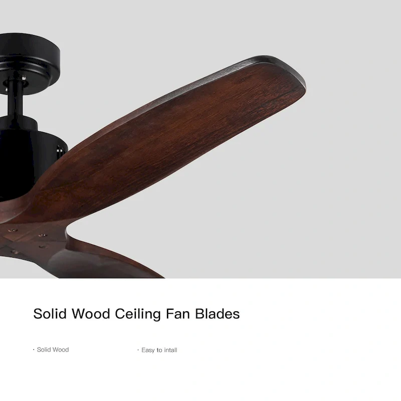 52 Antique Brown Ceiling Fan without Light with Remote Control