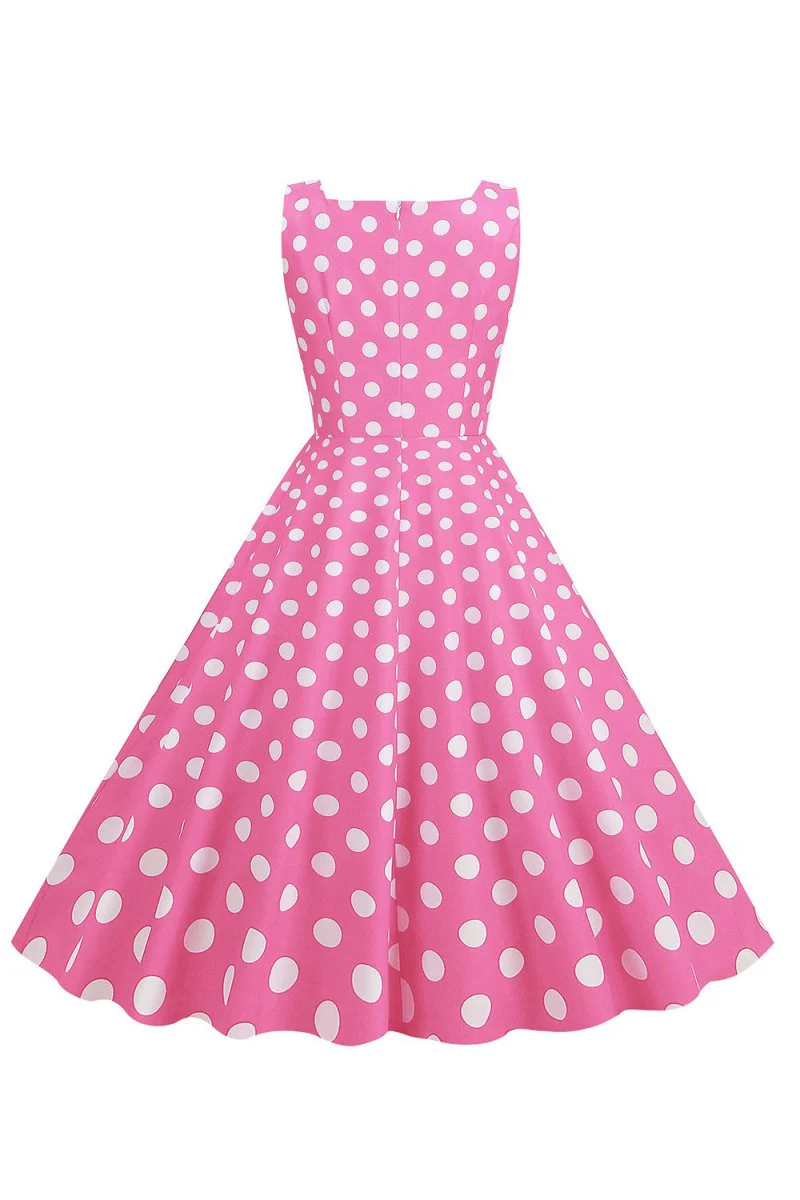 Polka Dots Barbie Pink Sleeveless 1950s Dress