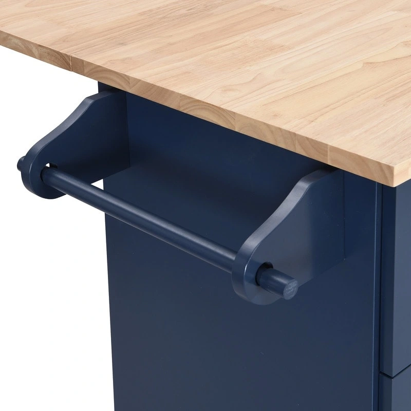 Kitchen Island Set with Drop Leaf and 2 Seatings