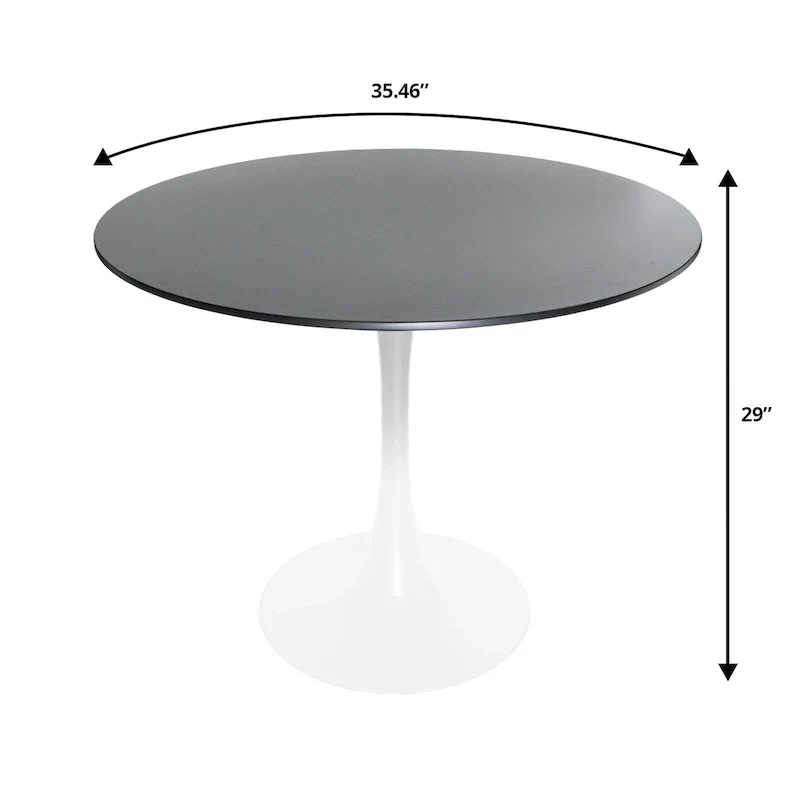 White/Gold Round Dining Table Set, 5-Piece, Seats 5