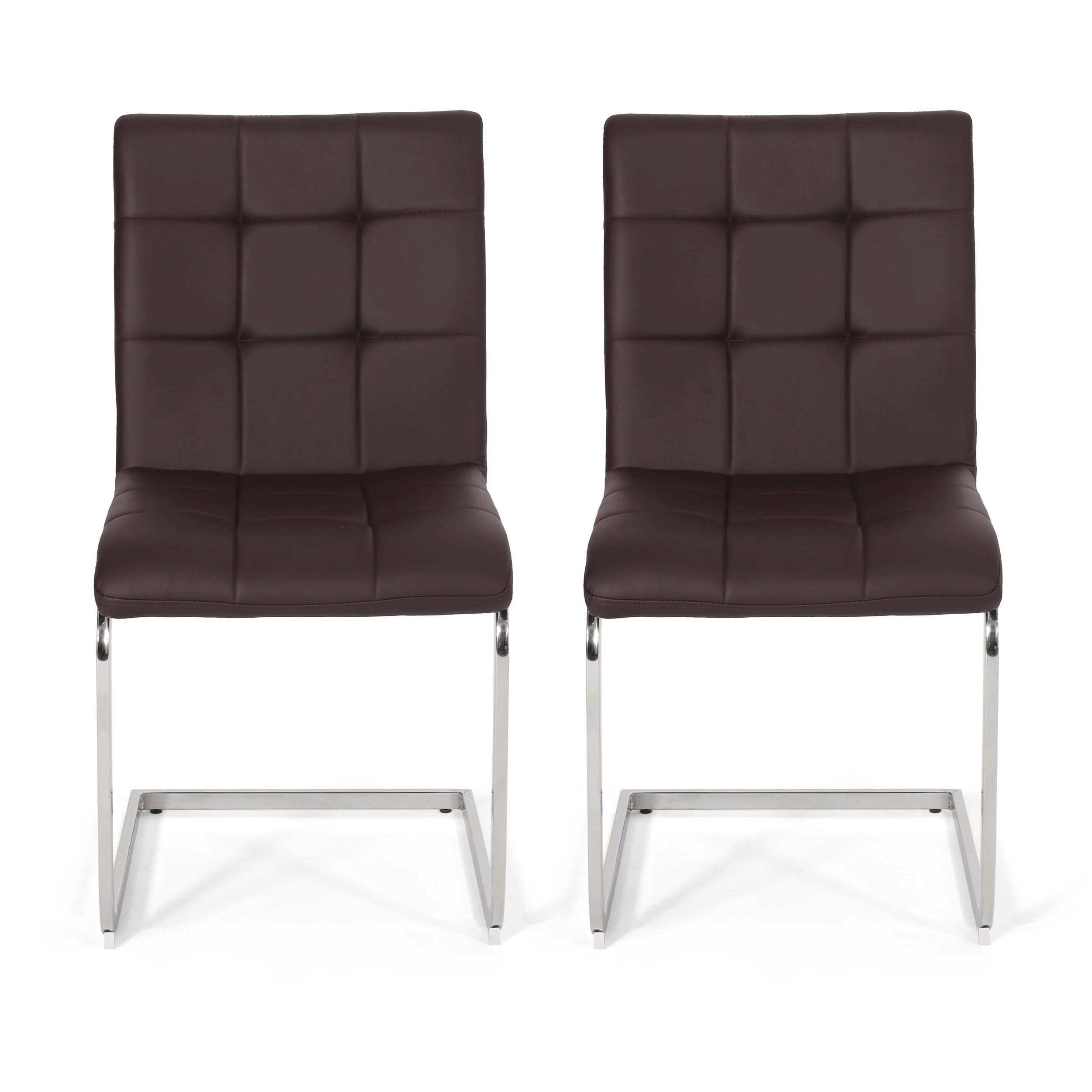 Modern Upholstered Waffle Stitch Dining Chairs, Set of 2 - NH795413
