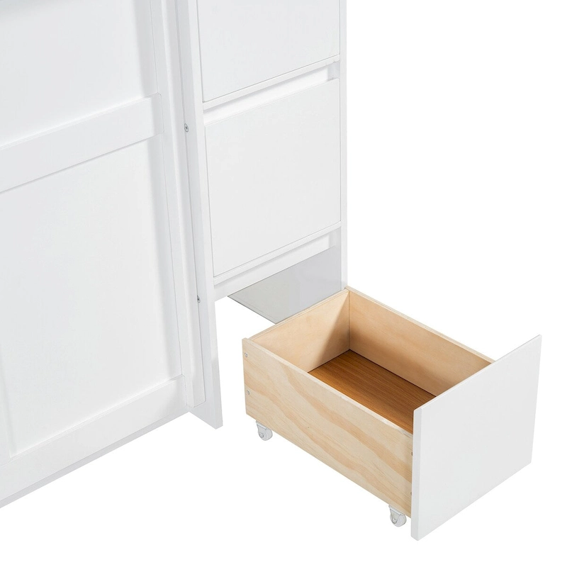 Merax Murphy Bed with Drawers and Cabinets