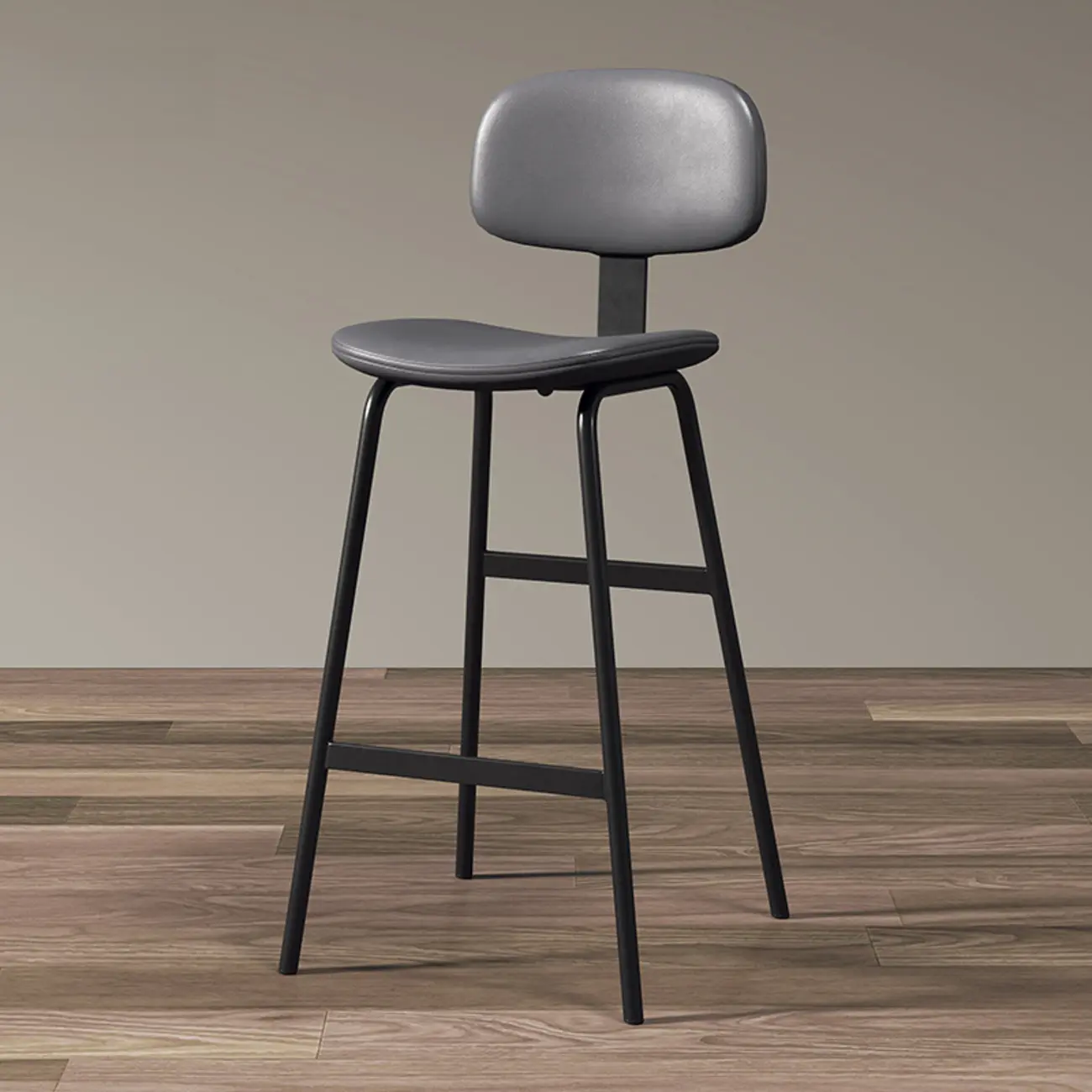 Saddle Faux Leather Counter Stools with Backs