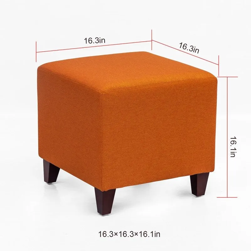 British Style Cube Ottoman Footstool