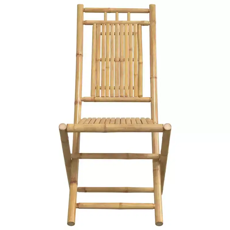 vidaXL Bistro Set Natural Bamboo 3 Piece Set Foldable