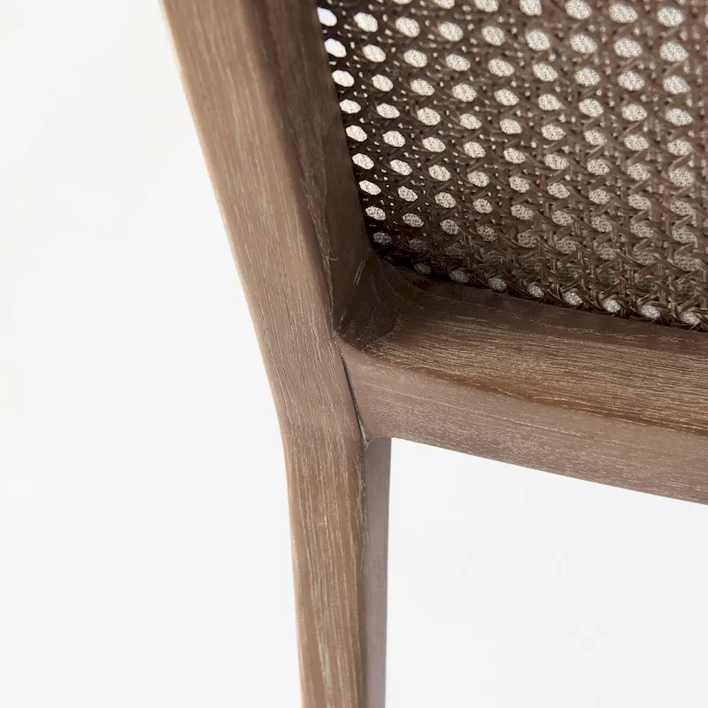 Clara Light Brown Wood Cream Seat Armless Dining Chair