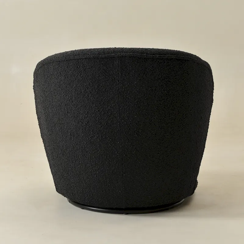 KINWELL 33 Wide Sherpa Boucle Upholstered Swivel Accent Chair