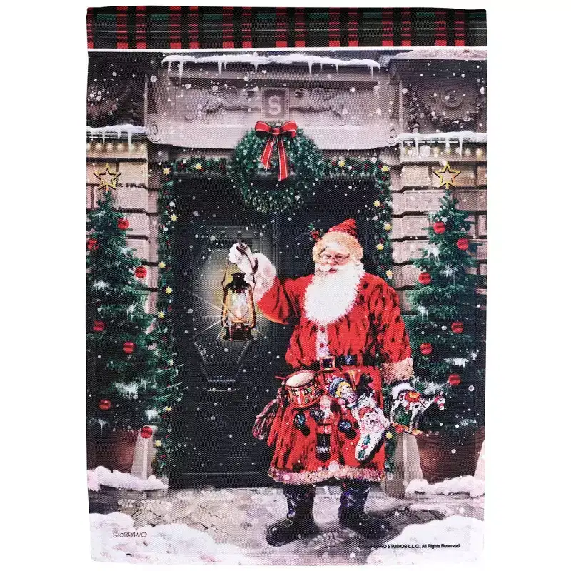 Dicksons Magnolia Garden Outdoor Flag Decoration For Garden, Yard, Or Walkway Standard 13 x 18, Weather Resistant Polyester, Santa Delivering Presents