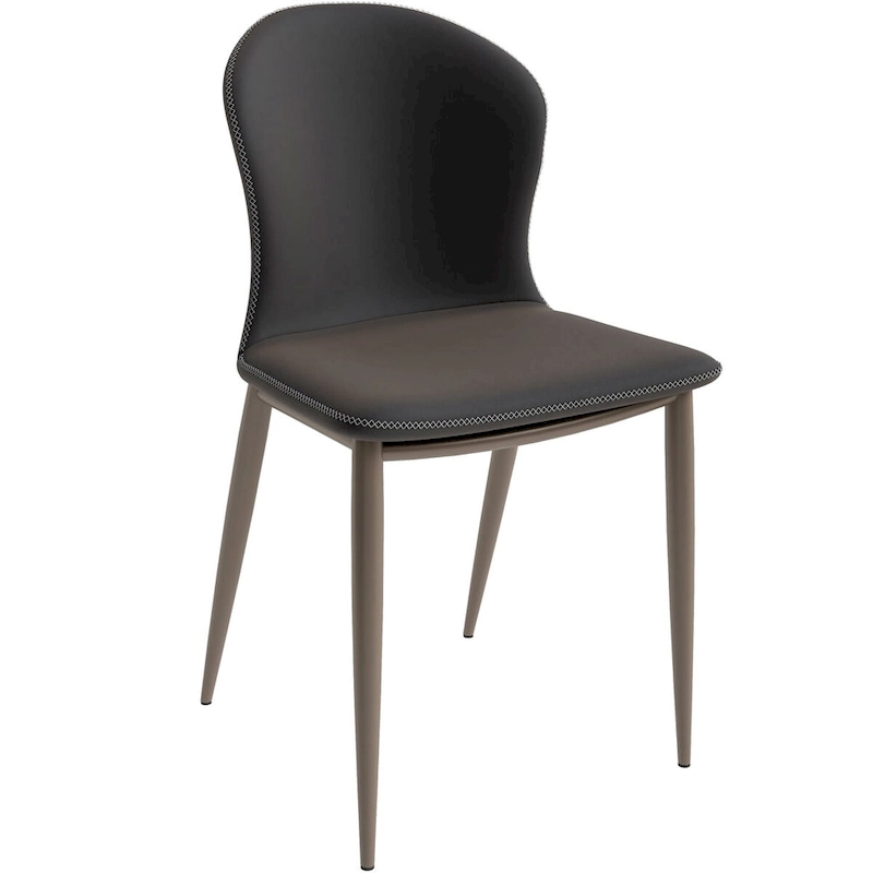 Mosaic Modern Upholstered Fabric Dining Chair with Metal Legs by LeisureMod