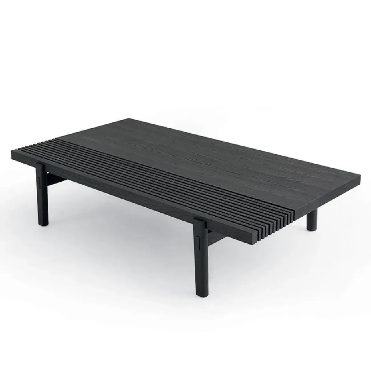 Black Rectangular Chic Rectangle Wood Coffee Table