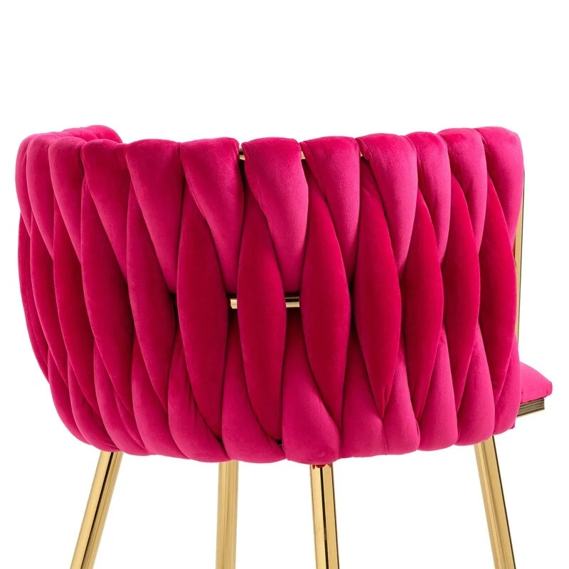 SEYNAR Modern Glam Velvet Dining Side Chair Set of 2 with Gold Metal Frame