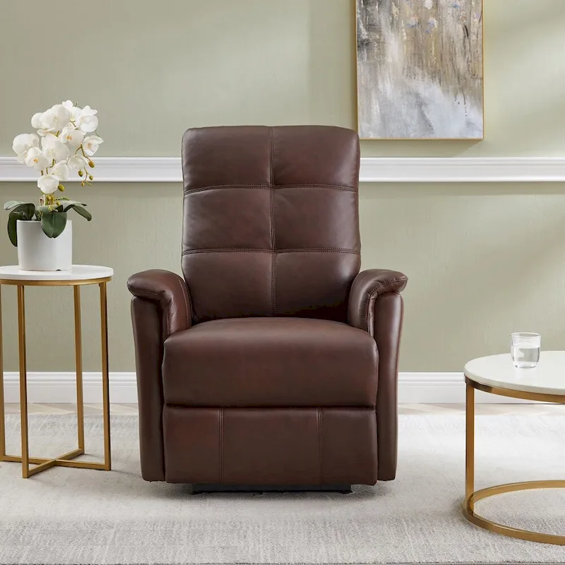 Hydeline Logan Power Headrest Top Grain Leather Recliner Chair