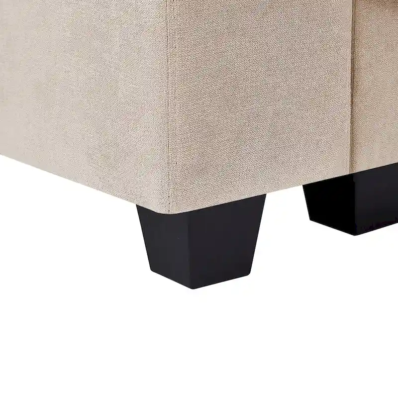 Modern Convertible Large L-shaped Feather Filled Sectional Sofa with Reversible Chaise - 129.9W x 72D x 31.5H