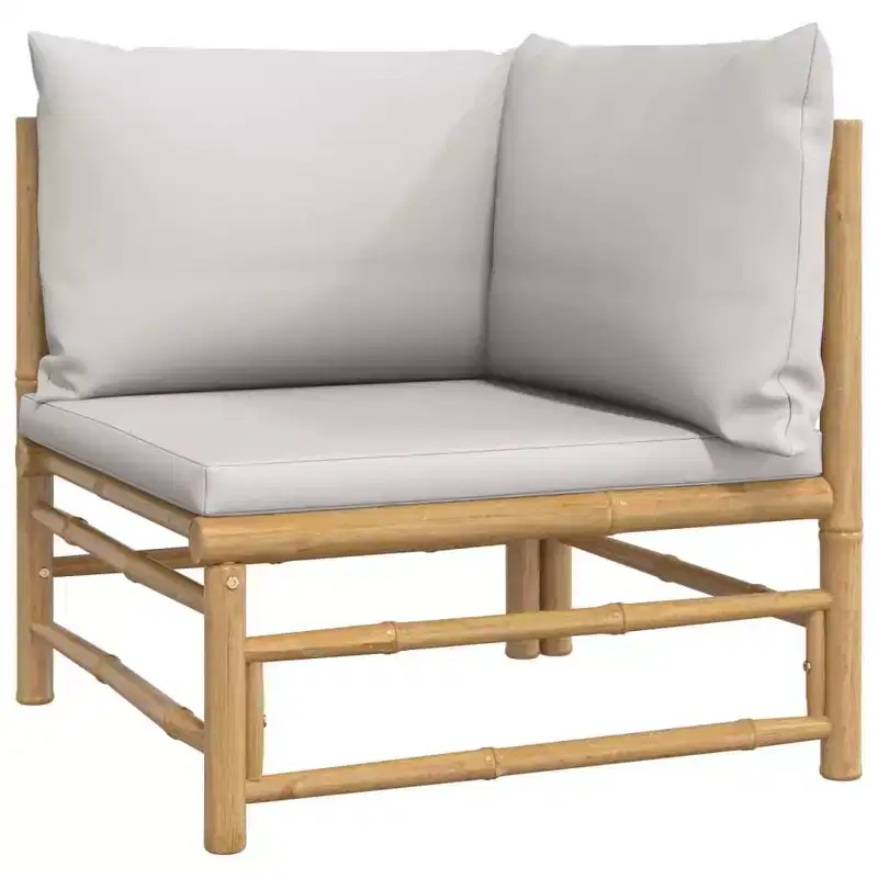 vidaXL Garden Lounge Set, Bamboo Bamboo, Fabric (100% polyester)