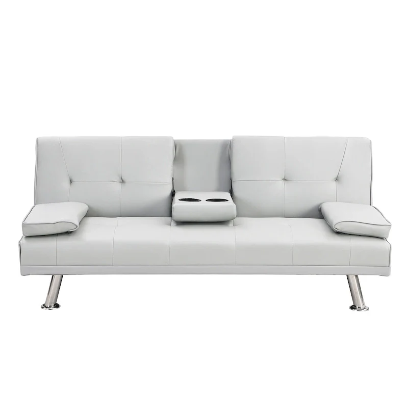 66.1  PVC Loveseat Sofa Bed with Wood Frame and Stainless Legs
