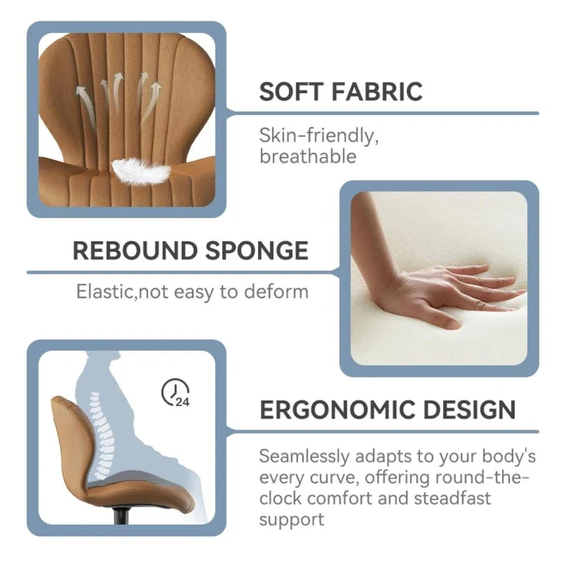 Modern Fabric Bar Stool with Iron Frame - 2 Pack