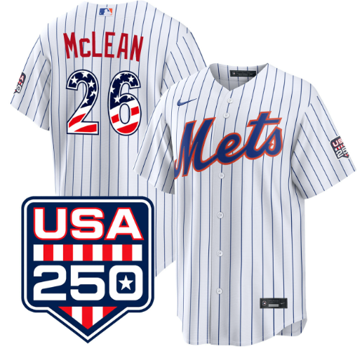 Nolan McLean New York Mets USA 250 Fourth of July Home Jersey